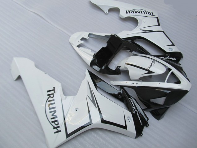Blanco Plata & Negro 06-08 Triumph Daytona 675 Carenado