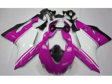 Rosa Brillo Blanco & Negro 11-14 Ducati 1199 Carenado